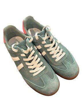 Rosella Carlie trendy teal suede lace up mesh sneakers preppy retro size 8.5
